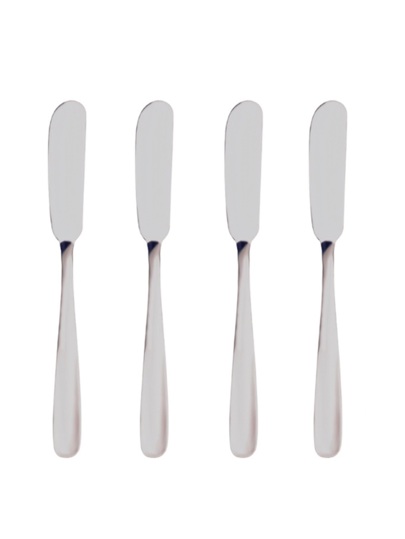 Kit 4 Pcs Espátulas Manteiga Patê Geleia Em Aço Inox