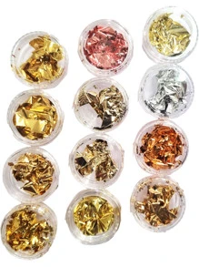 Chic & Fun 12un Folhas de Ouro Colorida para Encapsular Aluminio - Multicolorido - Visão 4