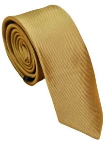 男士領帶，適用於正式場合和商務裝 - 金色 - 查看 4