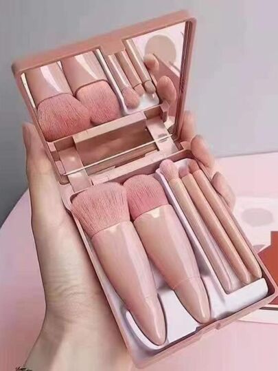 Kit de mini 5pc pinceis com Epelho  para bolsa