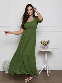 Women Dresses - 軍綠色 - 查看 3