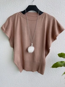 Women Knit Tops - 駝色 - 查看 1