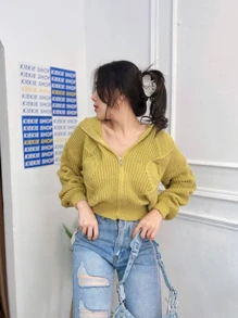 Women Cardigans - Green - View 2