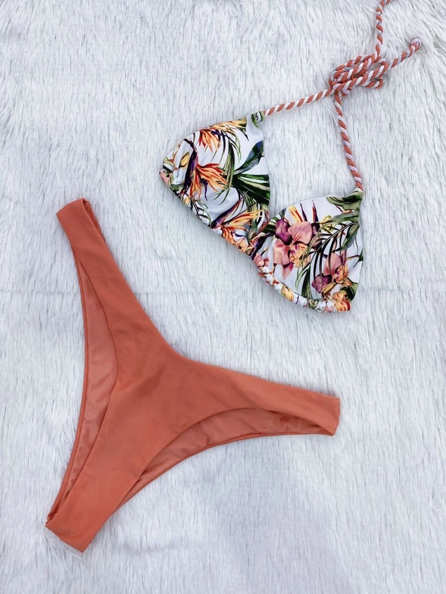 Women Bikini Sets - 乾枯玫瑰色 - 查看 1