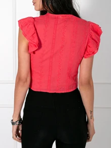 Women Blouses - 玫紅色 - 查看 2