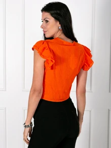 Women Blouses - 橘色 - 查看 2