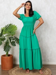 Women Dresses - Màu xanh Ô liu - Xem 3