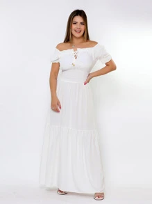 Women Dresses - 白色 - 查看 1