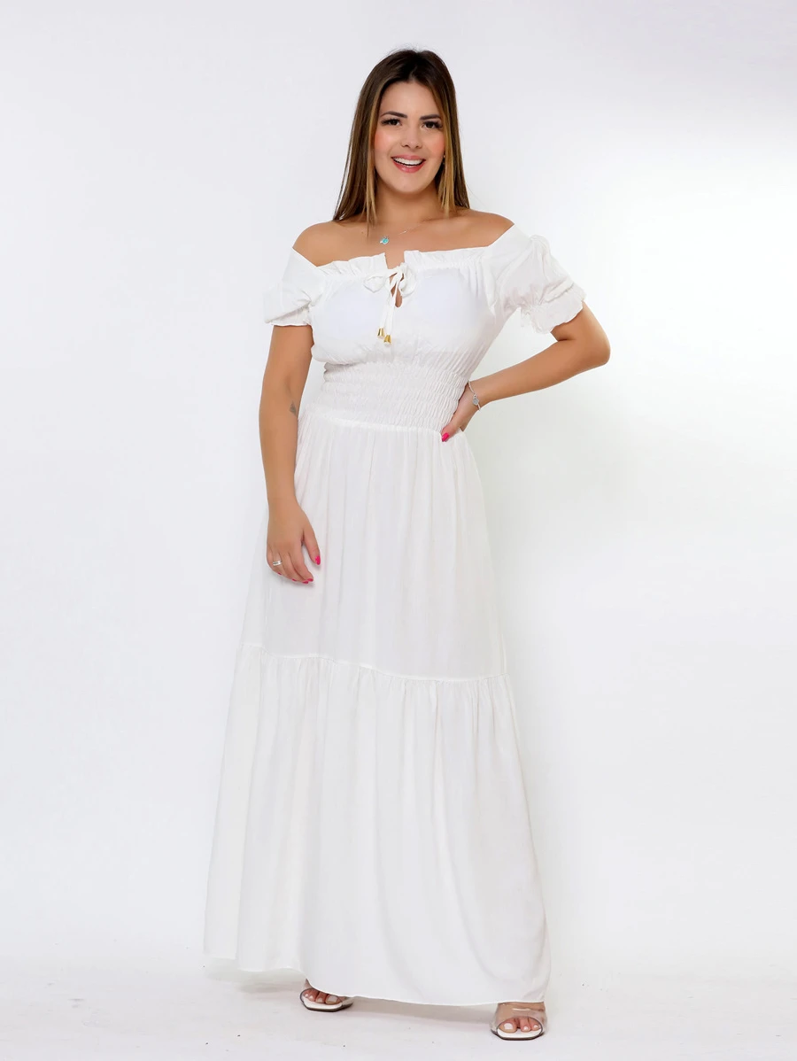 Women Dresses - 白色 - 查看 1