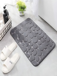 Tapete de Porta Para Banheiro Macio Antiderrapante Estampa Pedra
