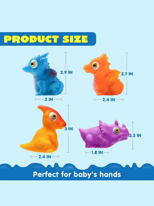 JOYIN 8 Packs LightUp Bath Toys, Bathtub Dinosaur Toys for Baby