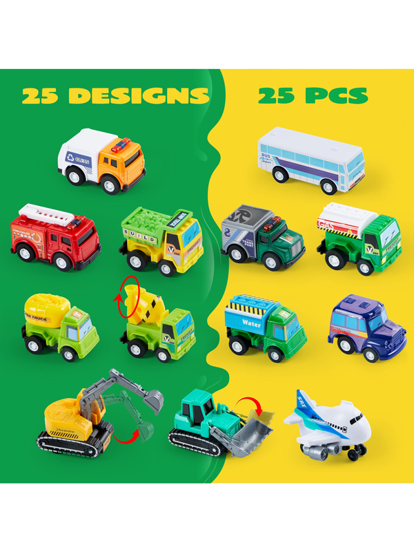 JOYIN 25 Piece Kids Valentine's Day Pull Back Cars and Trucks Toy