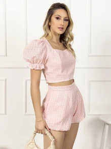 Women Two-piece Outfits - 粉色 - 查看 4