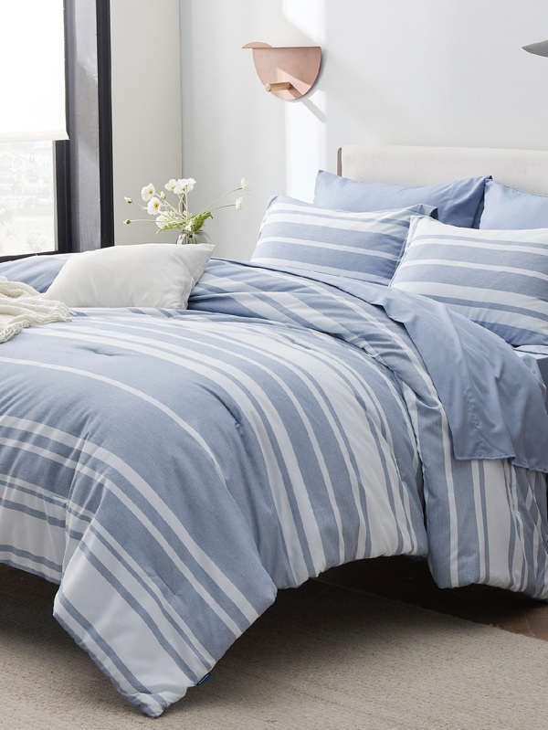Bedsure Bed in a Bag Striped Bedding Comforter Sets All Season Bed
