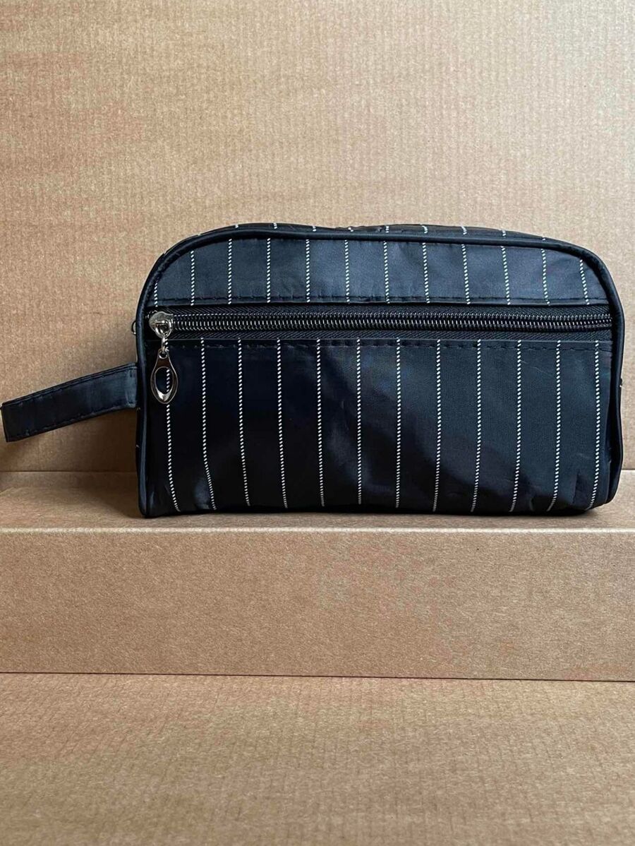 Necessaire Masculina Feminina Porta Tudo Com Alca Bolsa Viagem Trabalho - Preto - Visão 1