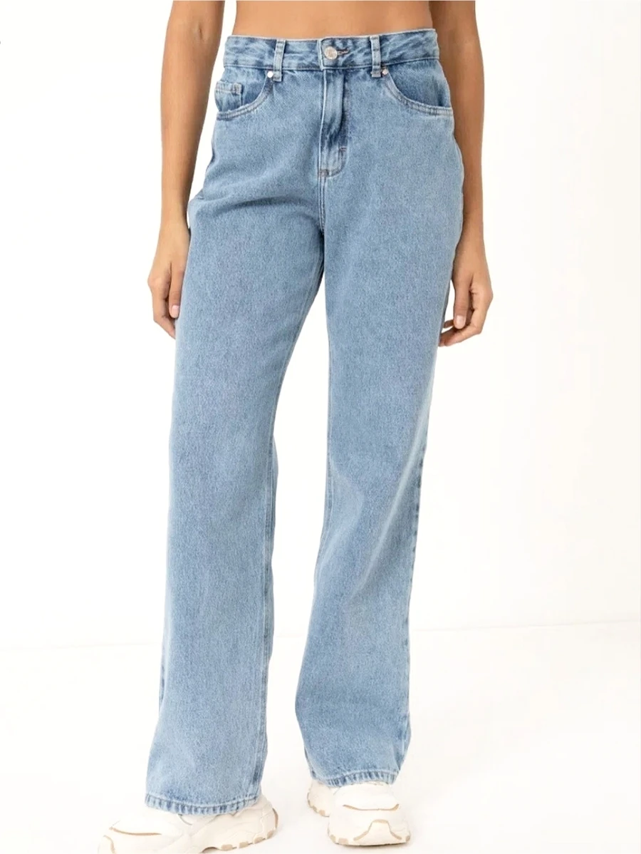 Women Jeans - 中等水洗藍 - 查看 1