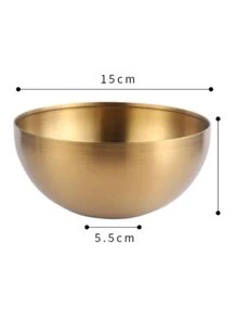 Tigela Dourado 15cm Inox Saladeira - Dourado - Visão 3