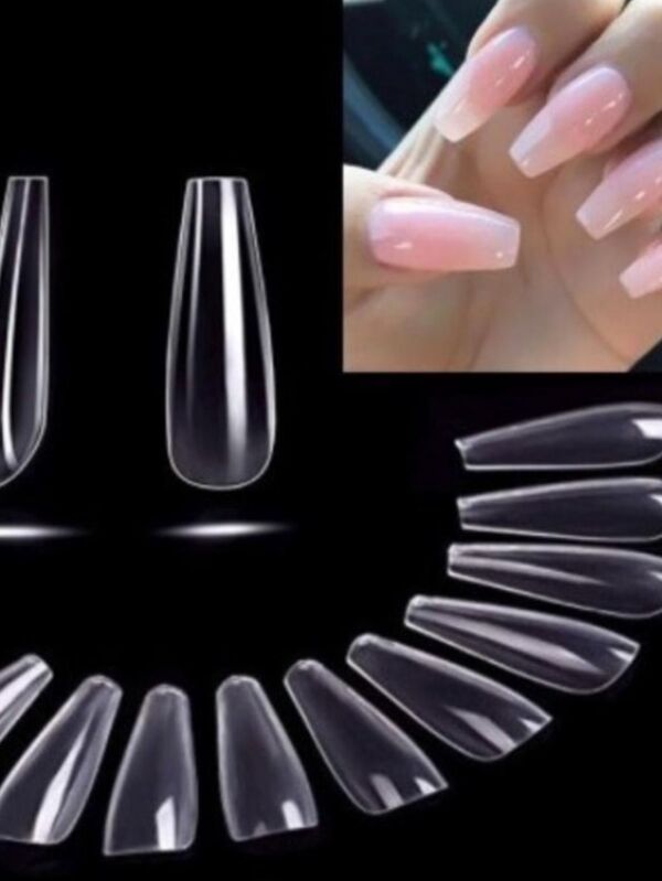Unhas Postiças Bailarina transparente E LEITOZA 100pcs Festa Junina