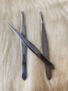 kit 3 Pinca Profissional Em Aco Inoxidave Para Sobrancelha / Remocao De Pelos / Sobrancelha