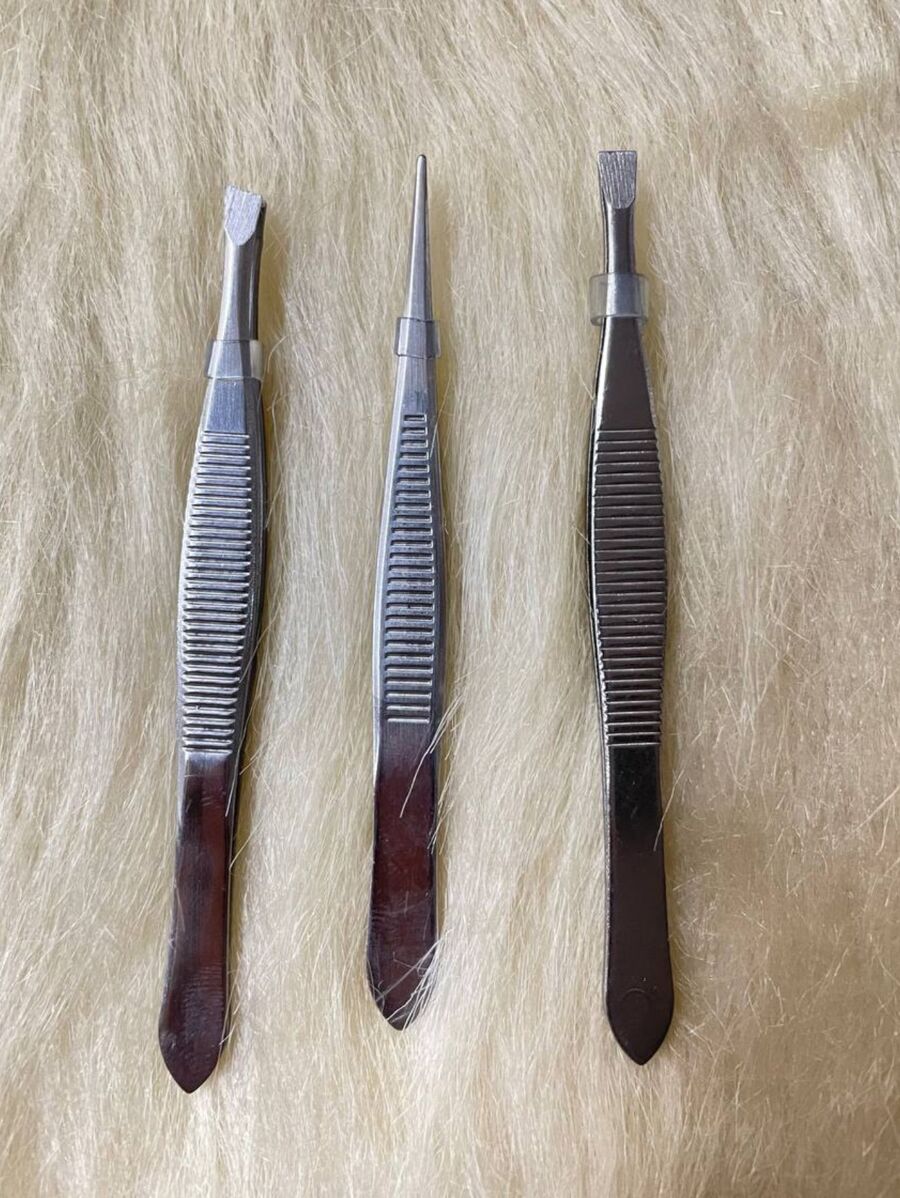 kit 3 Pinca Profissional Em Aco Inoxidave Para Sobrancelha / Remocao De Pelos / Sobrancelha