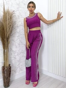 Women Two-piece Outfits - 紫色 - 查看 3