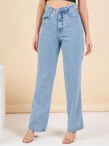 Women Jeans - 藍色 - 查看 6