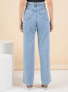 Women Jeans - 藍色 - 查看 2