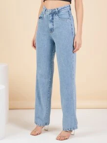 Women Jeans - 藍色 - 查看 5