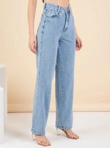 Women Jeans - 藍色 - 查看 1