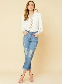 Women Blouses - trắng - Xem 4