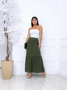 Women Skirts - 軍綠色 - 查看 1