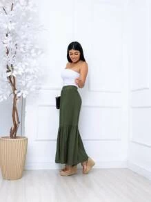 Women Skirts - 軍綠色 - 查看 3