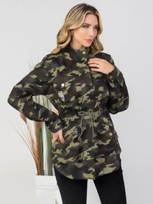 Women Coats - 墨綠色 - 查看 1