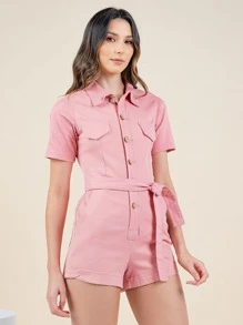 Women Denim Overalls & Jumpsuits - Bụi hồng - Xem 5