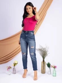Women Bodysuits - 玫紅色 - 查看 6