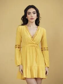 Women Dresses - 黃色 - 查看 1