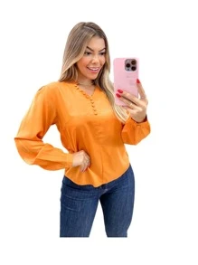 Women Blouses - trái cam - Xem 2