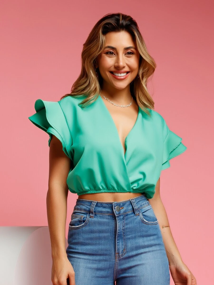 Women Tops - màu xanh lá - Xem 1