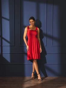 Women Dresses - Red - View 5