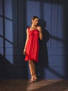Women Dresses - Red - View 4