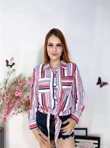 Women Blouses - 紅色 - 查看 2