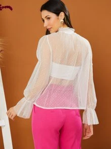 Women Blouses - 白色 - 查看 2