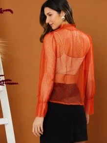 Women Blouses - 紅色 - 查看 2