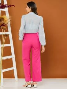 Women Blouses - 淺藍色 - 查看 5