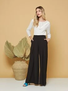 Roupas Femininas blusa renda/manga longa /babados/ transparencia/ EM37103