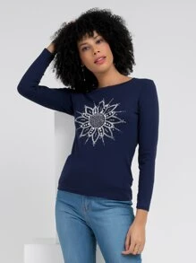 Women T-Shirts - Màu xanh lam - Xem 3