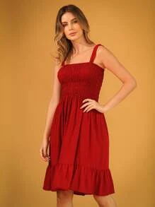 Women Dresses - Burgundy - View 2