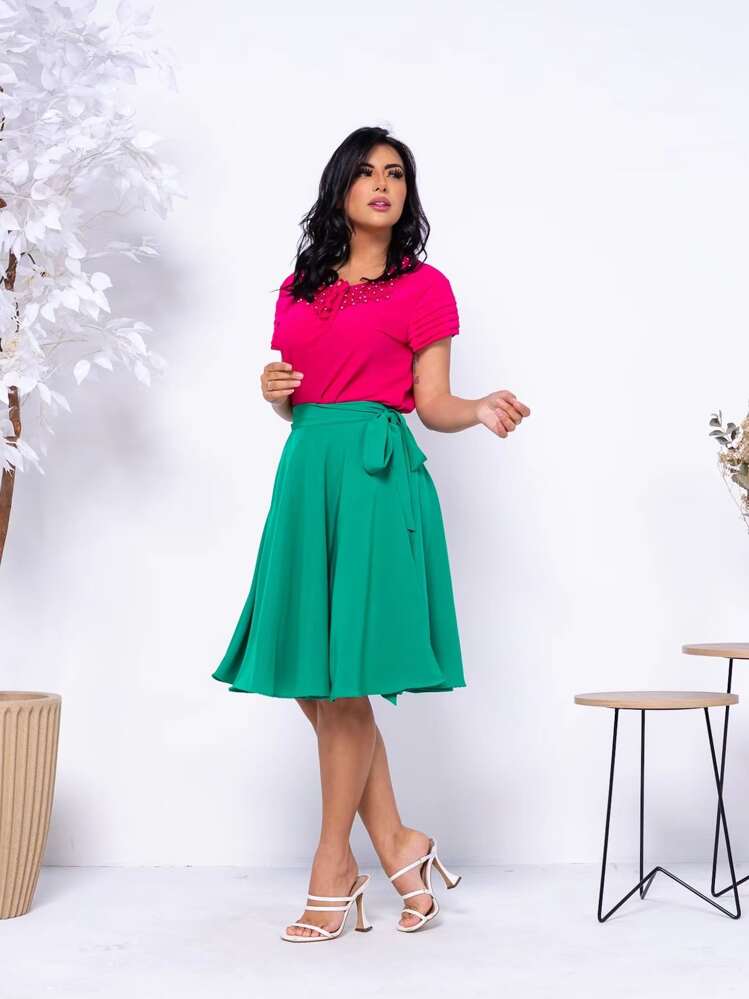 Women Skirts - màu xanh lá - Xem 6
