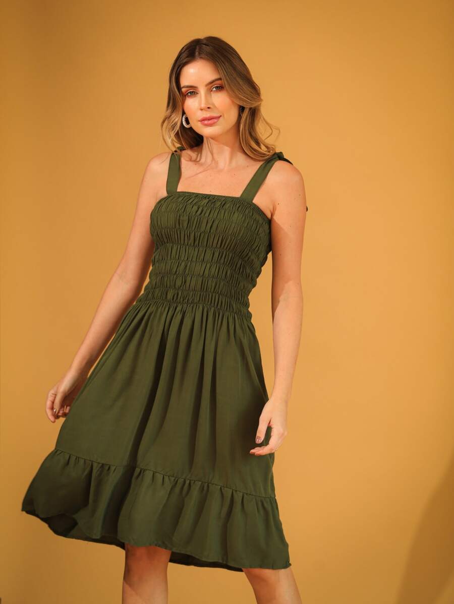 Women Dresses - Army Green - View 1