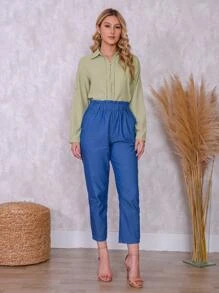 Women Blouses - 橄欖綠 - 查看 4